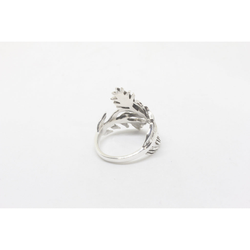 Lea Leaf Twist Silver Ring-JEWELLERY / RINGS-Silver Lion (THA)-52-The Outpost NZ