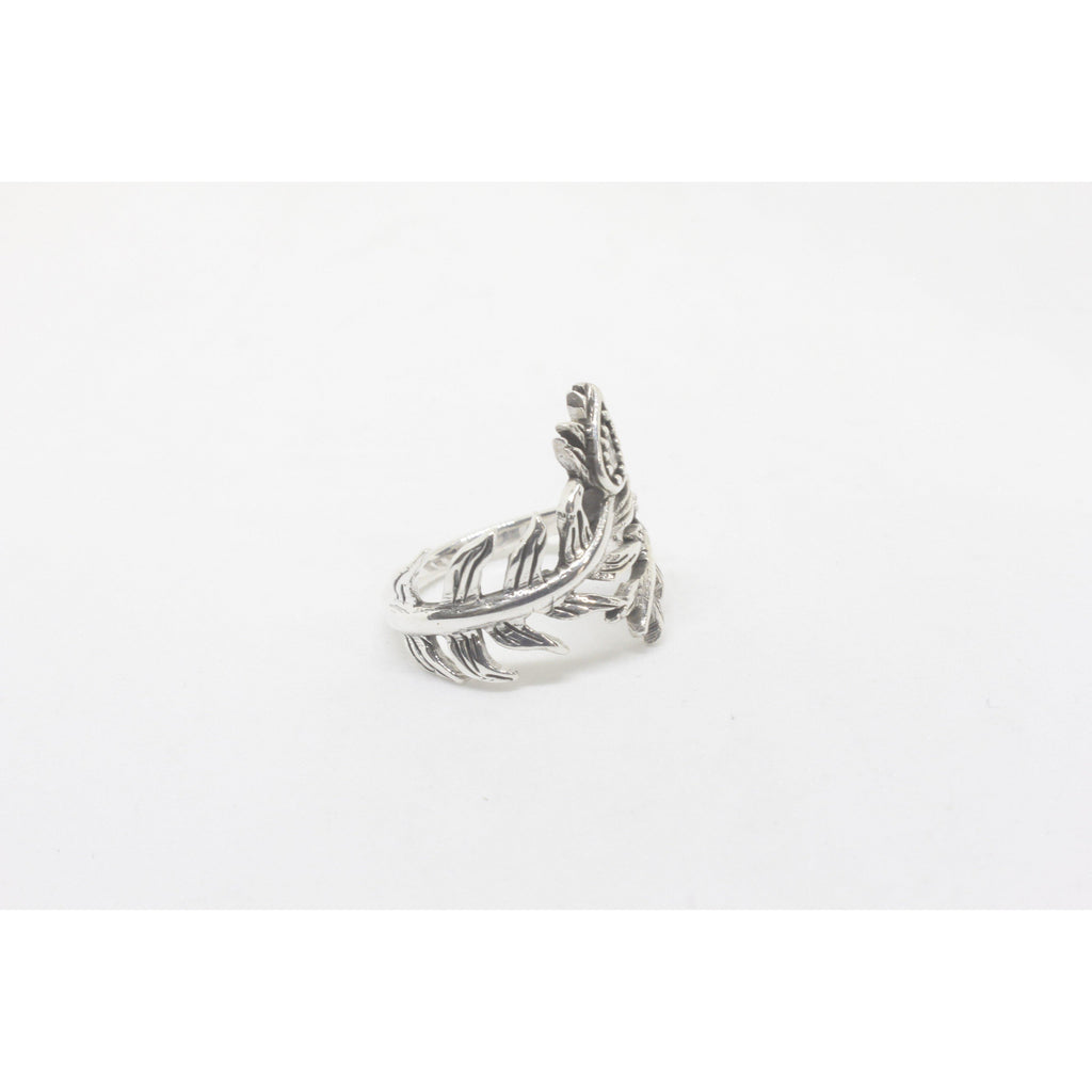 Lea Leaf Twist Silver Ring-JEWELLERY / RINGS-Silver Lion (THA)-52-The Outpost NZ