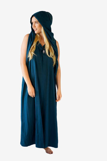 Leia Hooded Dress-CLOTHING / DRESS-Zeek (THA)-Teal-The Outpost NZ