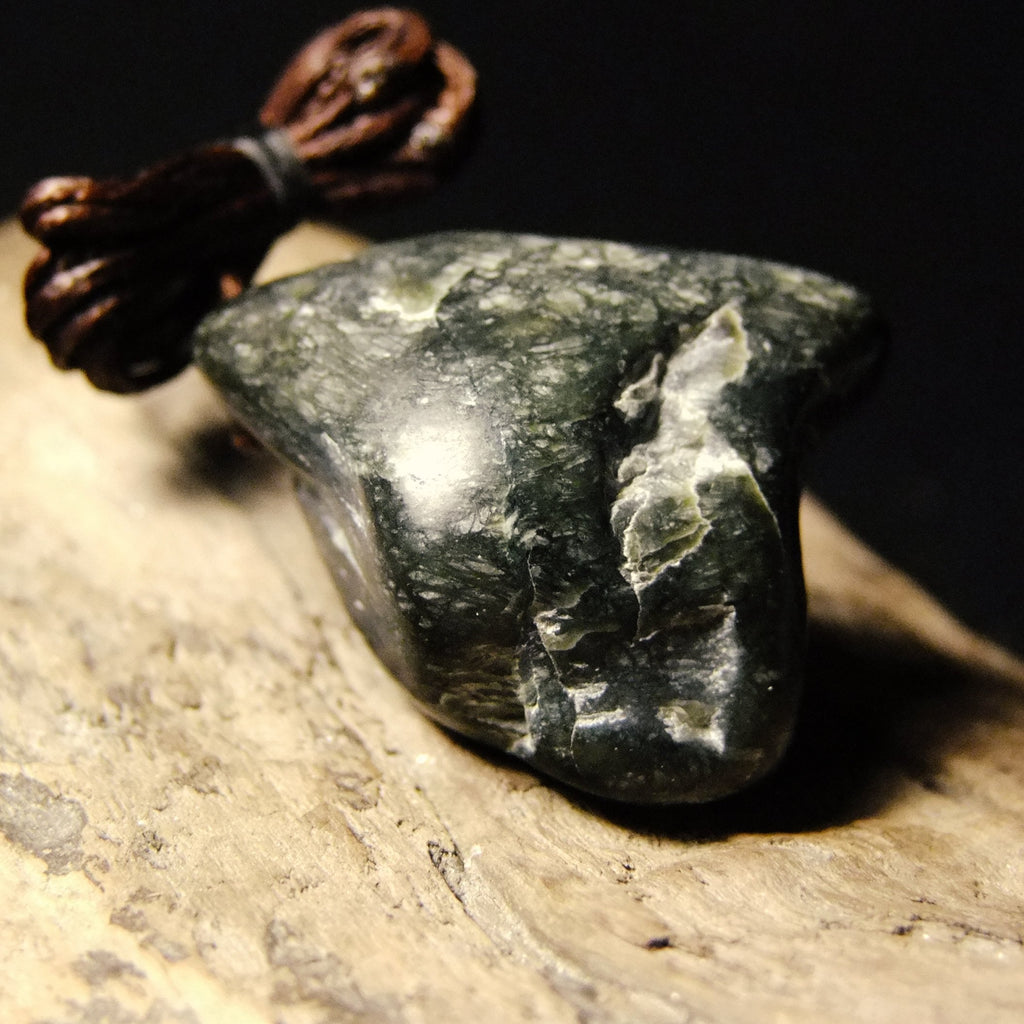 Local Greenstone Pendant-NZ JEWELLERY-Laurence (NZ)-Chisel Wrapped-The Outpost NZ