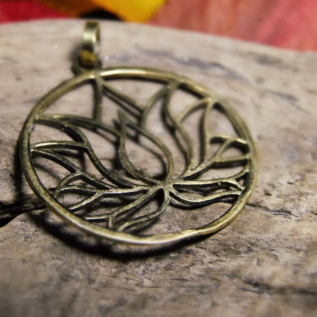 Lotus Brass Pendant-JEWELLERY / NECKLACE & PENDANT-Not specified-The Outpost NZ
