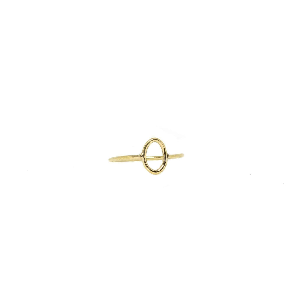 Mahiki Shape Brass Ring-JEWELLERY / RINGS-Gopal Brass Man (IND)-V Oval-The Outpost NZ