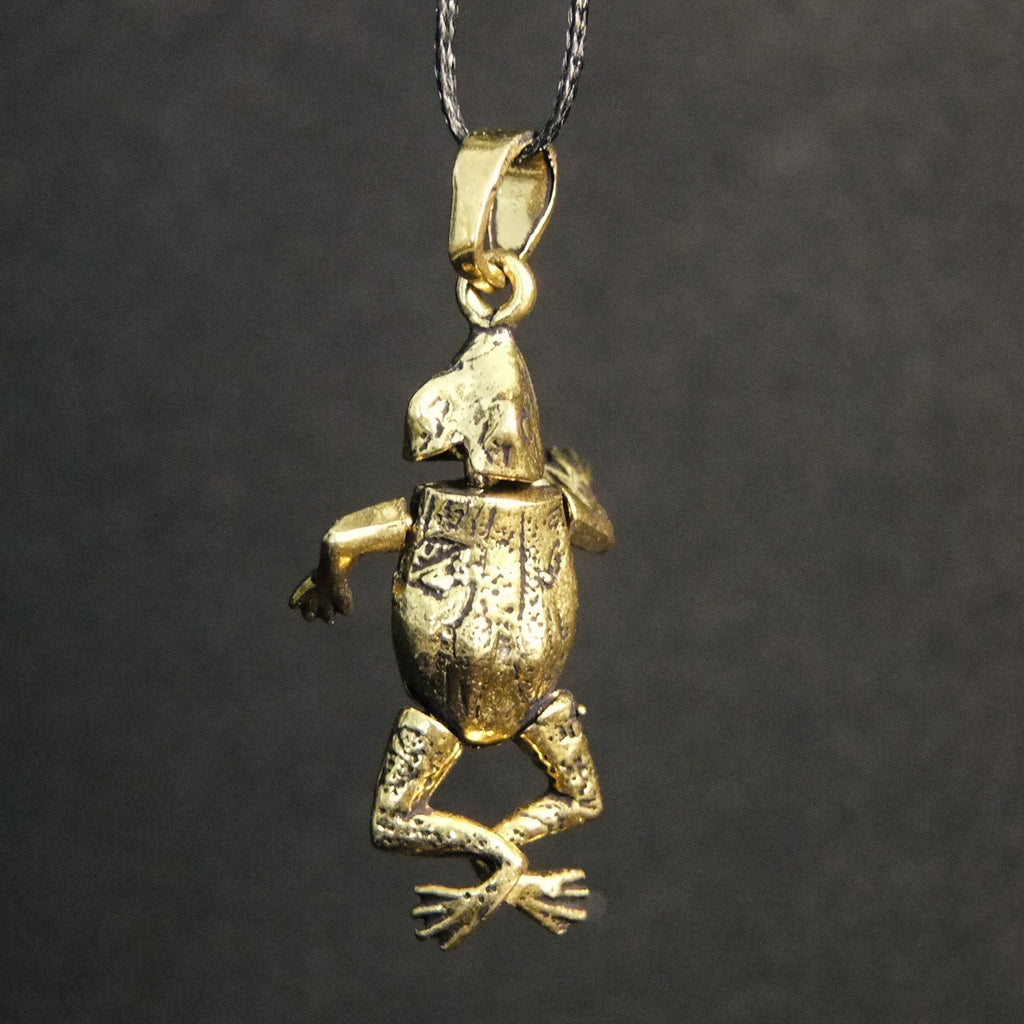 Movable Leaping Frog Pendant-JEWELLERY / NECKLACE & PENDANT-Not specified-Brass-The Outpost NZ