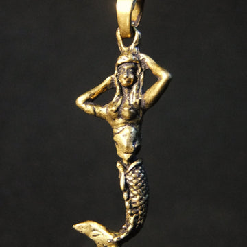 Movable Mermaid Pendant-JEWELLERY / NECKLACE & PENDANT-Not specified-Brass-The Outpost NZ