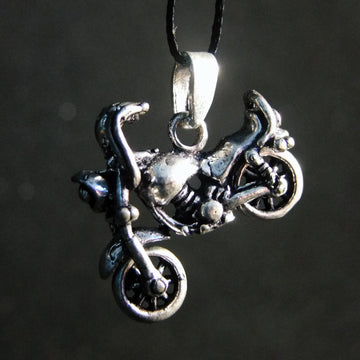 Movable Motorbike Pendant-JEWELLERY / NECKLACE & PENDANT-Not specified-White Metal-The Outpost NZ
