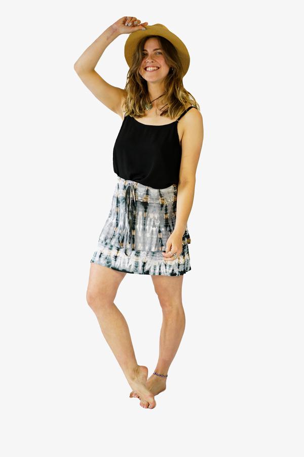 Multiway Double Layer Skirt-CLOTHING / SKIRT-Jordano Shop (THA)-Plain-Black-The Outpost NZ