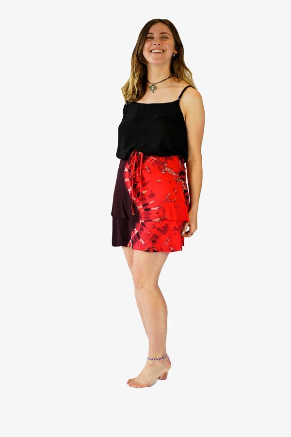 Multiway Double Layer Skirt-CLOTHING / SKIRT-Jordano Shop (THA)-Tie Dye-Red-The Outpost NZ