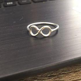 Navya Infinity Ring-JEWELLERY / RINGS-Gopal Brass Man (IND)-Silver Plated-The Outpost NZ