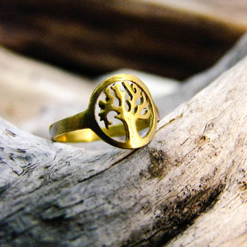 Neysa Tree Brass Ring-JEWELLERY / RINGS-Gopal Brass Man (IND)-The Outpost NZ