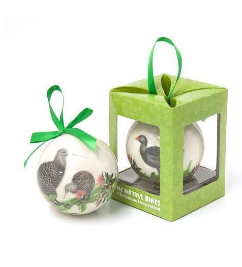 NZ Birds Bauble-NZ HOMEWARES-100% NZ (NZ)-Kiwi & Pukeko-The Outpost NZ