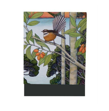 NZ Birds Notepad-NZ STATIONERY-Live Wires (NZ)-Fantail-The Outpost NZ