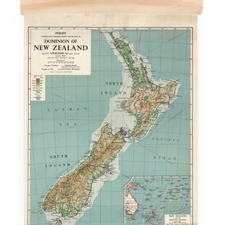 NZ Dominion Map Wall Chart-NZ ART-100% NZ (NZ)-Mini-The Outpost NZ