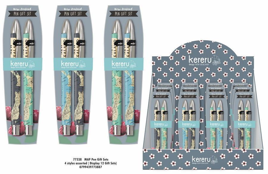 NZ Map Pen Gift Set,NZ STATIONERY,The Outpost NZ The Outpost NZ, New Zealand, outpost, Queenstown 