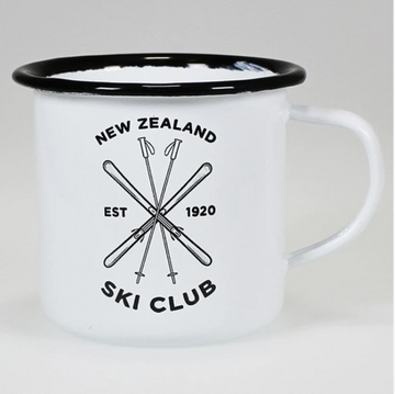 NZ Ski Club Enamel Mug,NZ HOMEWARES,The Outpost NZ The Outpost NZ, New Zealand, outpost, Queenstown 