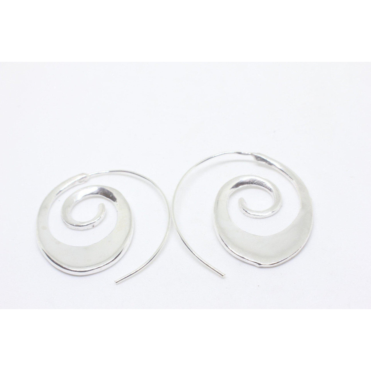 Oval Wave Silver Plated Earrings-JEWELLERY / EARRINGS-Gopal Brass Man (IND)-The Outpost NZ
