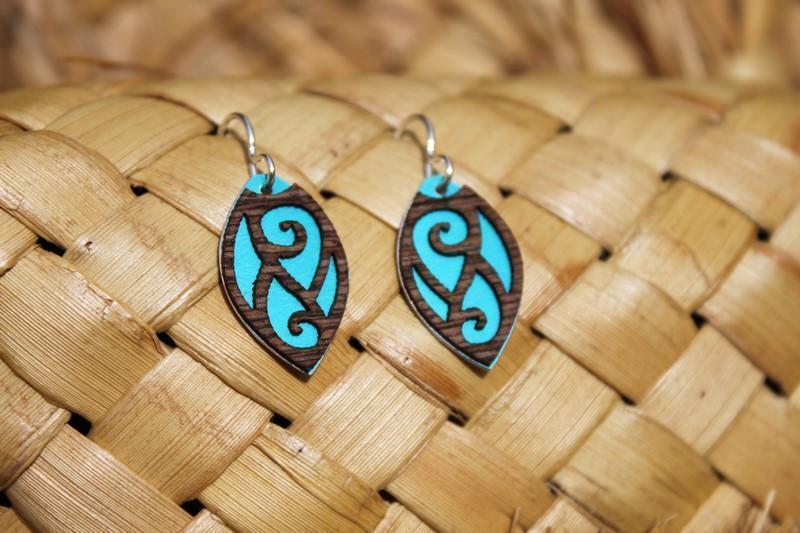 Patiki Earring-SALE / NZ-Not specified-Teal-The Outpost NZ