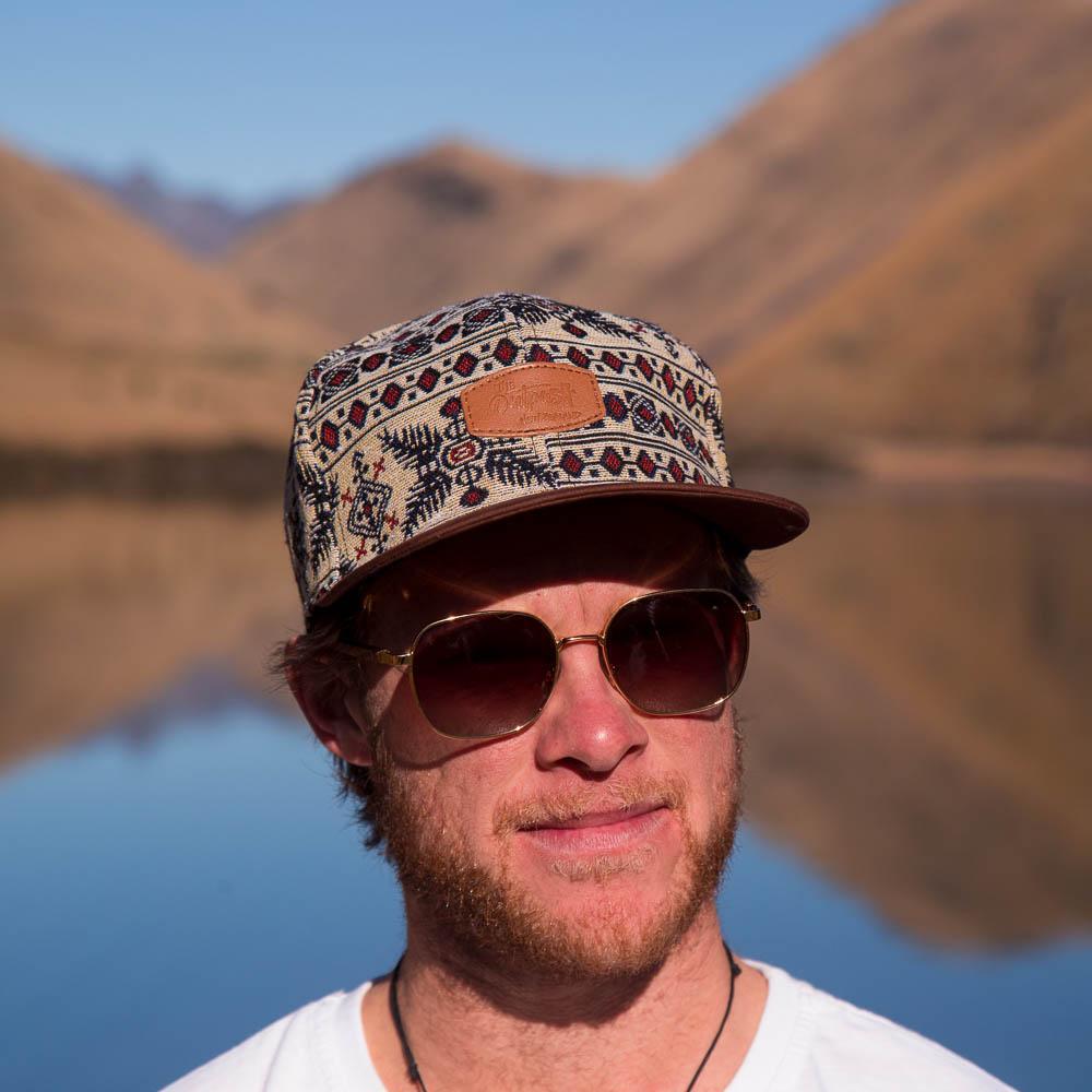 Patterned Snap Back Hat-ACCESSORIES / HATS-Long Ma Lae (THA)-Brown Brim / Geo Naturals-The Outpost NZ