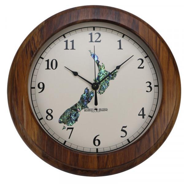 Paua New Zealand Arabic Numeral Rimu Clock,NZ HOMEWARES,The Outpost NZ The Outpost NZ, New Zealand, outpost, Queenstown 