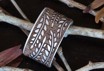Ponga Cuff-NZ JEWELLERY-Jill Main (NZ)-Silver-The Outpost NZ