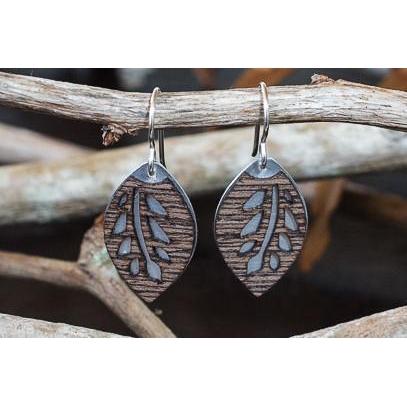 Ponga Earrings-NZ JEWELLERY-Jill Main (NZ)-Silver-The Outpost NZ