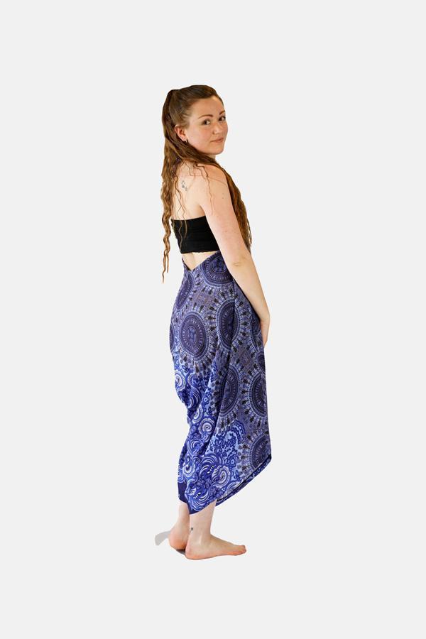 Printed Tie Strap Jumpsuit-CLOTHING / JUMPSUIT-Champagne2 (THA)-Trident Mandala-Blue-The Outpost NZ