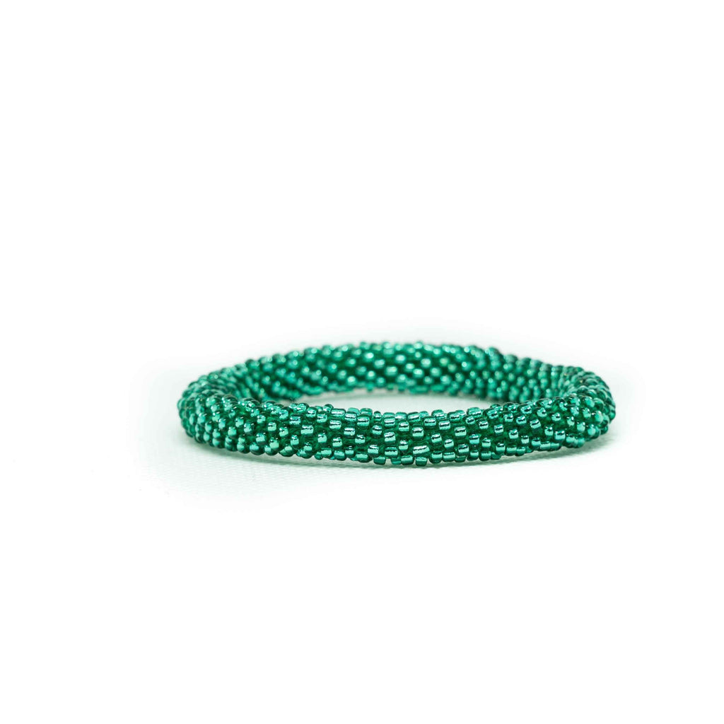 Roll on Bracelet-JEWELLERY / BRACELET-Glass Beads (NEP)-Emerald-The Outpost NZ