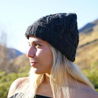 Snow Cable Beanie-ACCESSORIES / BEANIES-Sweater & Pashmina House (NEP)-Turquoise-The Outpost NZ