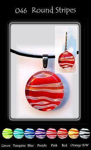 Stripes Round-NZ JEWELLERY-TracyH (NZ)-Green-Pendant-The Outpost NZ