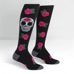 Sugar Skull Female Knee Socks-NZ ACCESSORIES-Espial Marketing Ltd (NZ)-The Outpost NZ