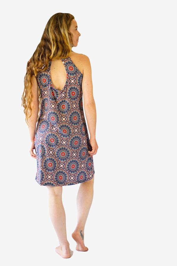 Sunshine Keyhole Dress-CLOTHING / DRESS-Sunshine (THA)-Petal Mandala-Blue-The Outpost NZ