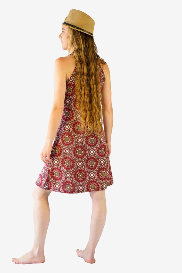 Sunshine Keyhole Dress-CLOTHING / DRESS-Sunshine (THA)-Petal Mandala-Red-The Outpost NZ