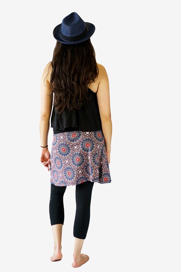Sunshine Mini Skirt-CLOTHING / SKIRT-Sunshine (THA)-Leaf Mandala-Blue-The Outpost NZ