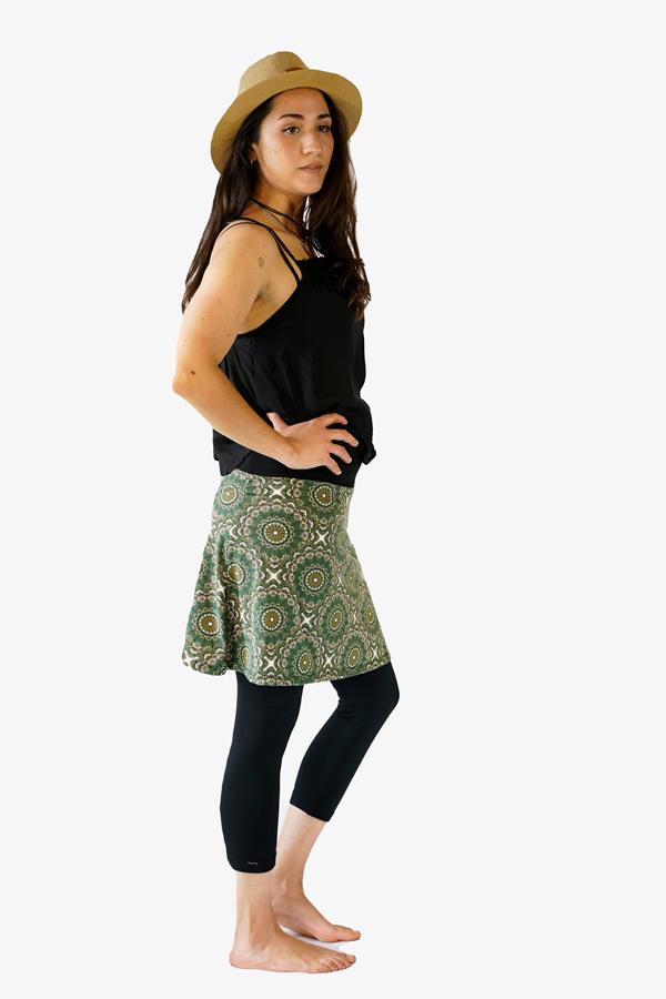 Sunshine Mini Skirt-CLOTHING / SKIRT-Sunshine (THA)-Leaf Mandala-Green-The Outpost NZ