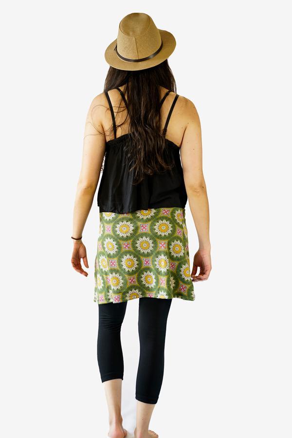 Sunshine Mini Skirt-CLOTHING / SKIRT-Sunshine (THA)-Petal Mandala-Green-The Outpost NZ