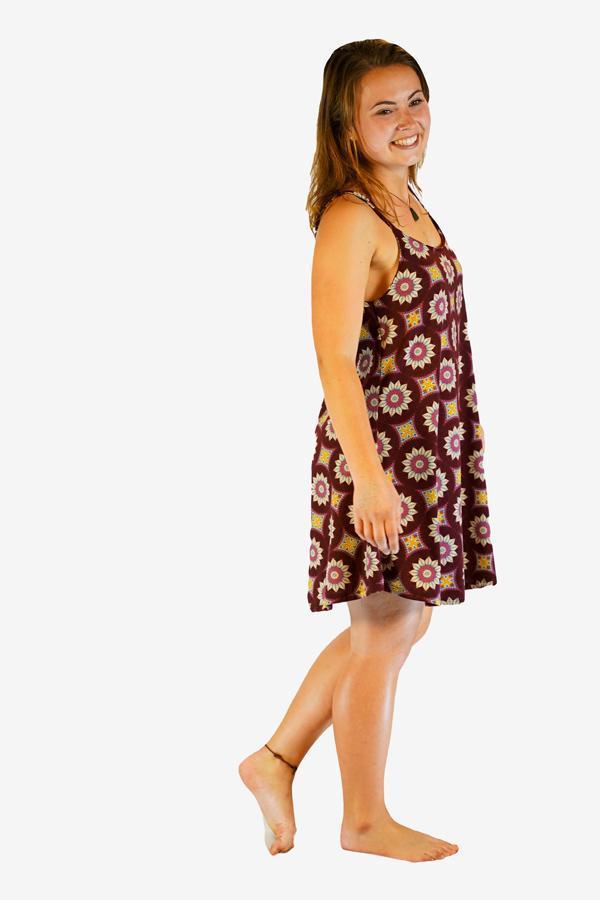 Sunshine Strappy Dress-CLOTHING / DRESS-Sunshine (THA)-Petal Mandala-Red-The Outpost NZ