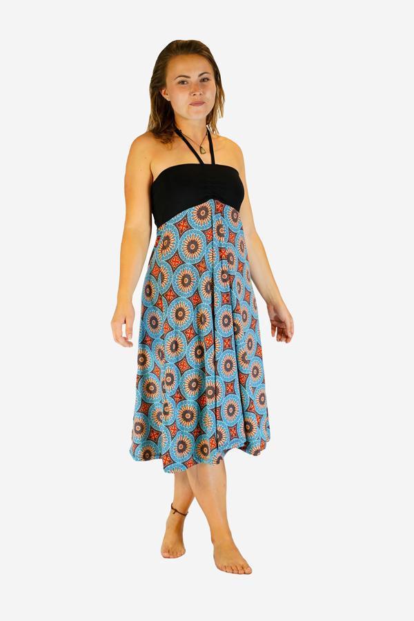 Sunshine Two way Skirt-CLOTHING / SKIRT-Sunshine (THA)-Leaf Mandala-Turquoise-The Outpost NZ