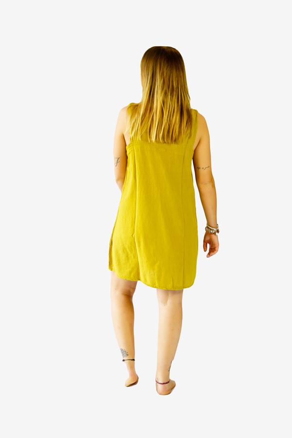 Sweet Cotton Dress-CLOTHING / DRESS-Choice Fashion (NEP)-Mustard-The Outpost NZ
