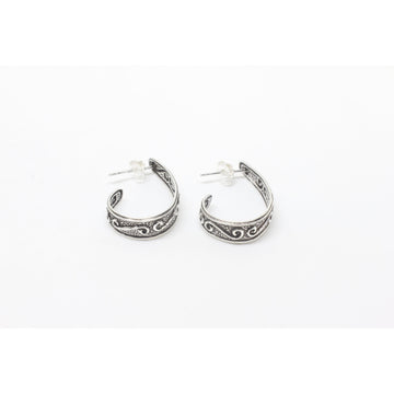 Swirl J Silver Earrings-JEWELLERY / EARRINGS-Not specified-The Outpost NZ