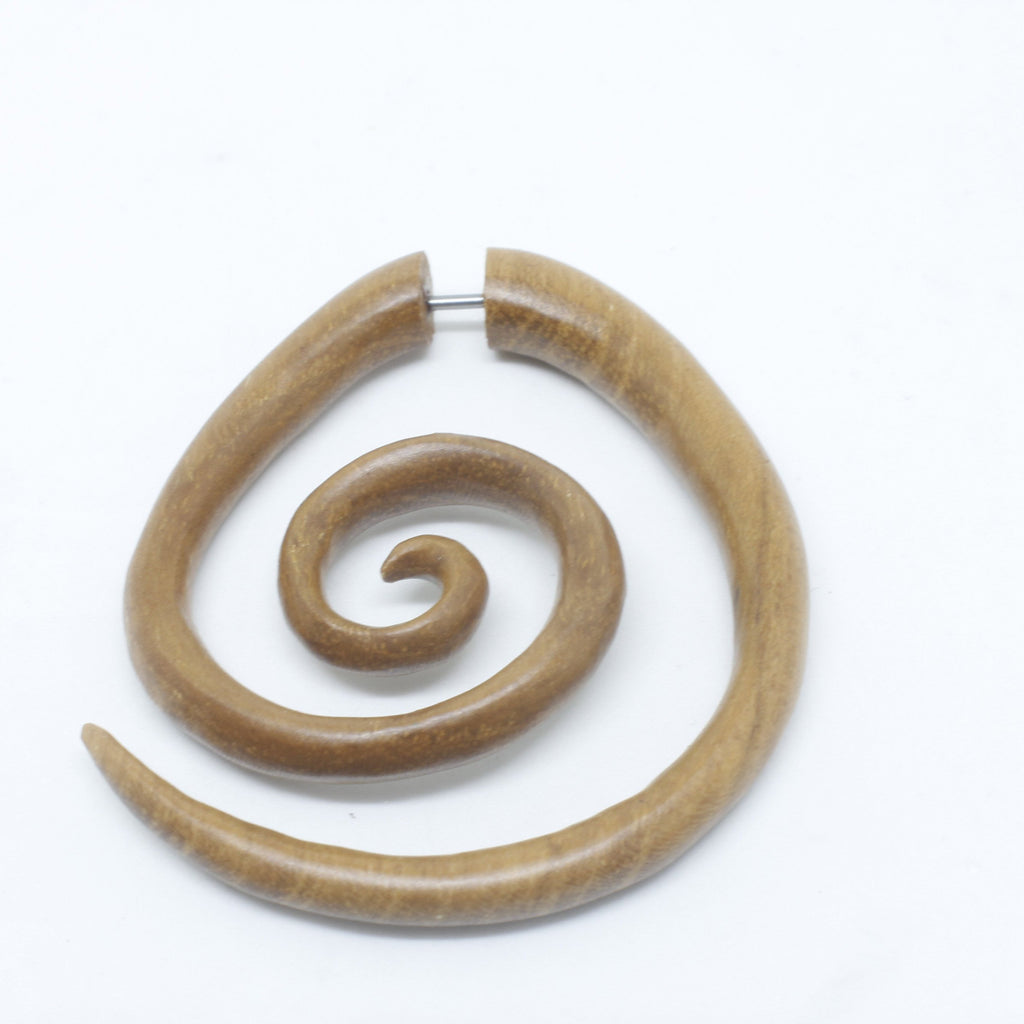 Swirl Narra Wood Stretchers-JEWELLERY / PLUGS & STRETCHERS-Organic Jewelry Wholesale (THA)-The Outpost NZ