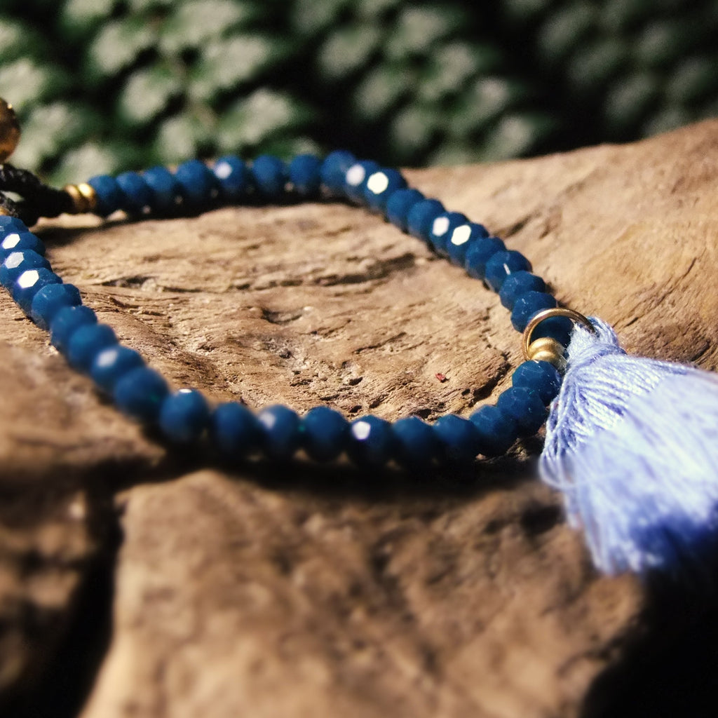 Tassle Bead Bracelet-JEWELLERY / BRACELET-Stone Beads (THA)-Blue-The Outpost NZ