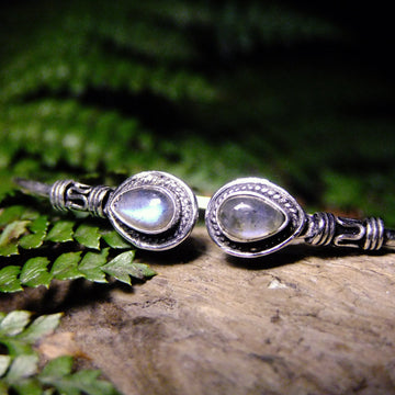 Tear Stone Silver Plated Bangle-JEWELLERY / BANGLE-Gopal Brass Man (IND)-Labradorite-The Outpost NZ