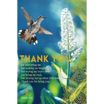 Thank You Bird and Flowers Card-NZ CARDS-Affirmations (NZ)-The Outpost NZ