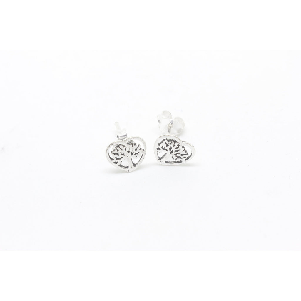 Tree of Life Heart Studs-EARRINGS-Not specified-The Outpost NZ