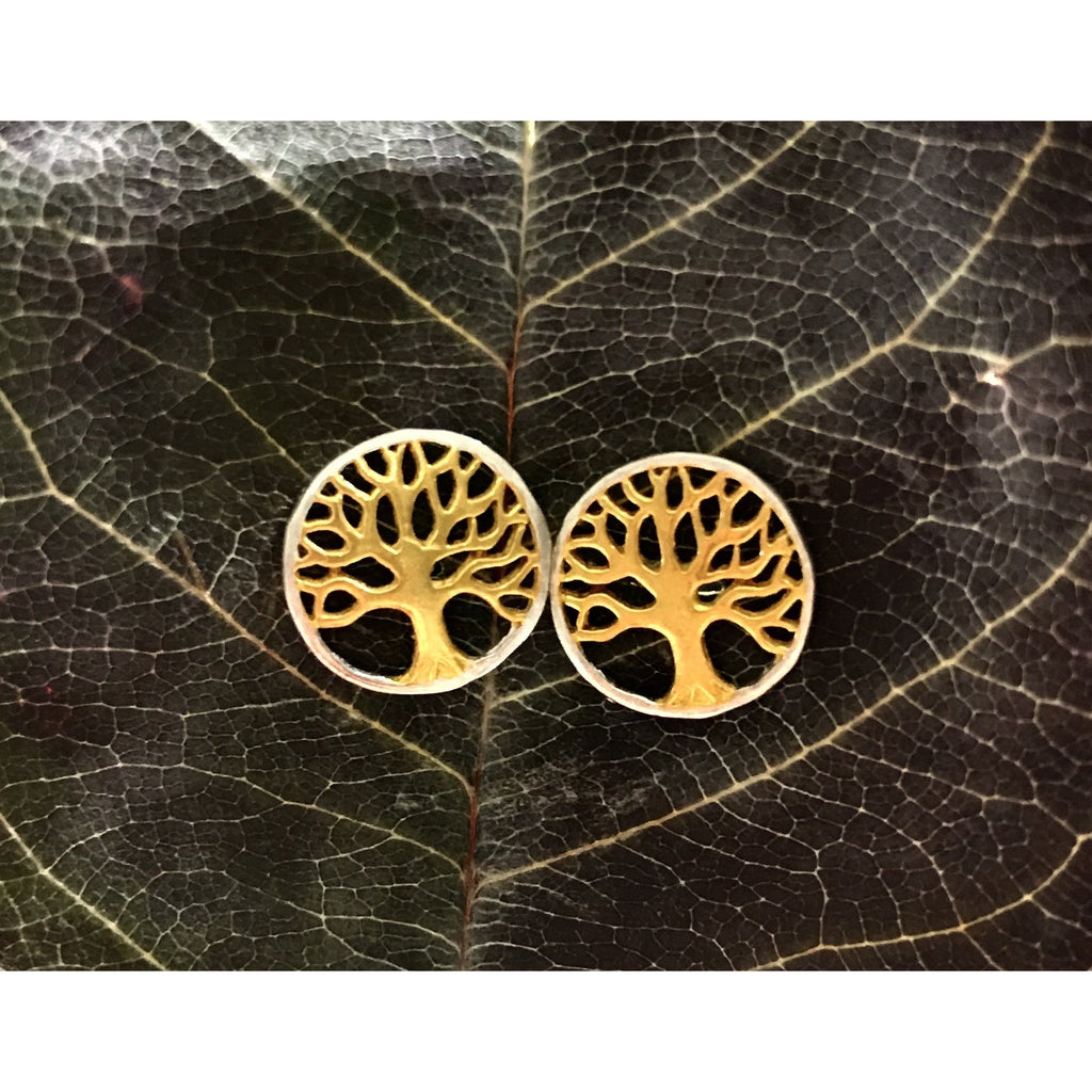 Tree of Life Studs-JEWELLERY / EARRINGS-Not specified-Brass-The Outpost NZ