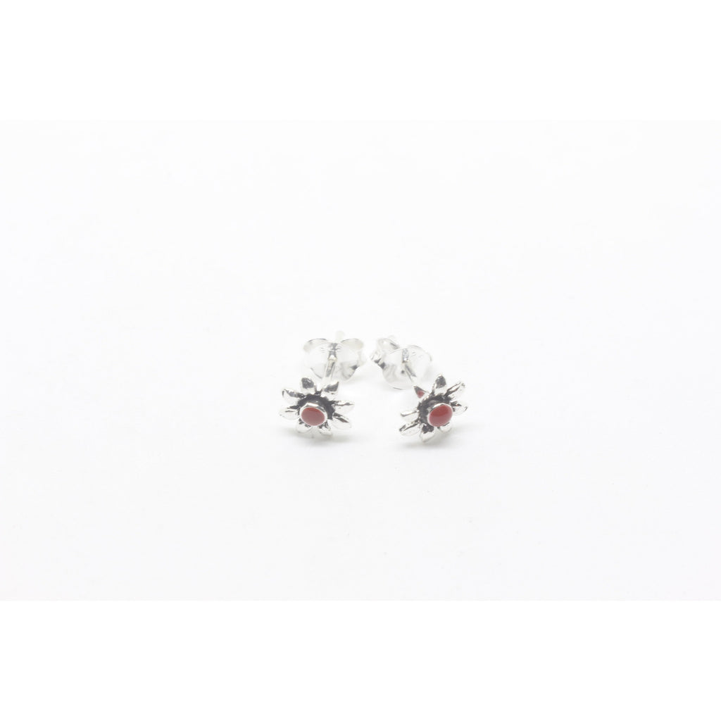 Von Silver Studs-EARRINGS-Not specified-red-The Outpost NZ